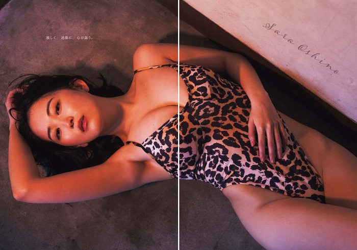 おしの沙羅 Gカップボインの水着グラビア画像！