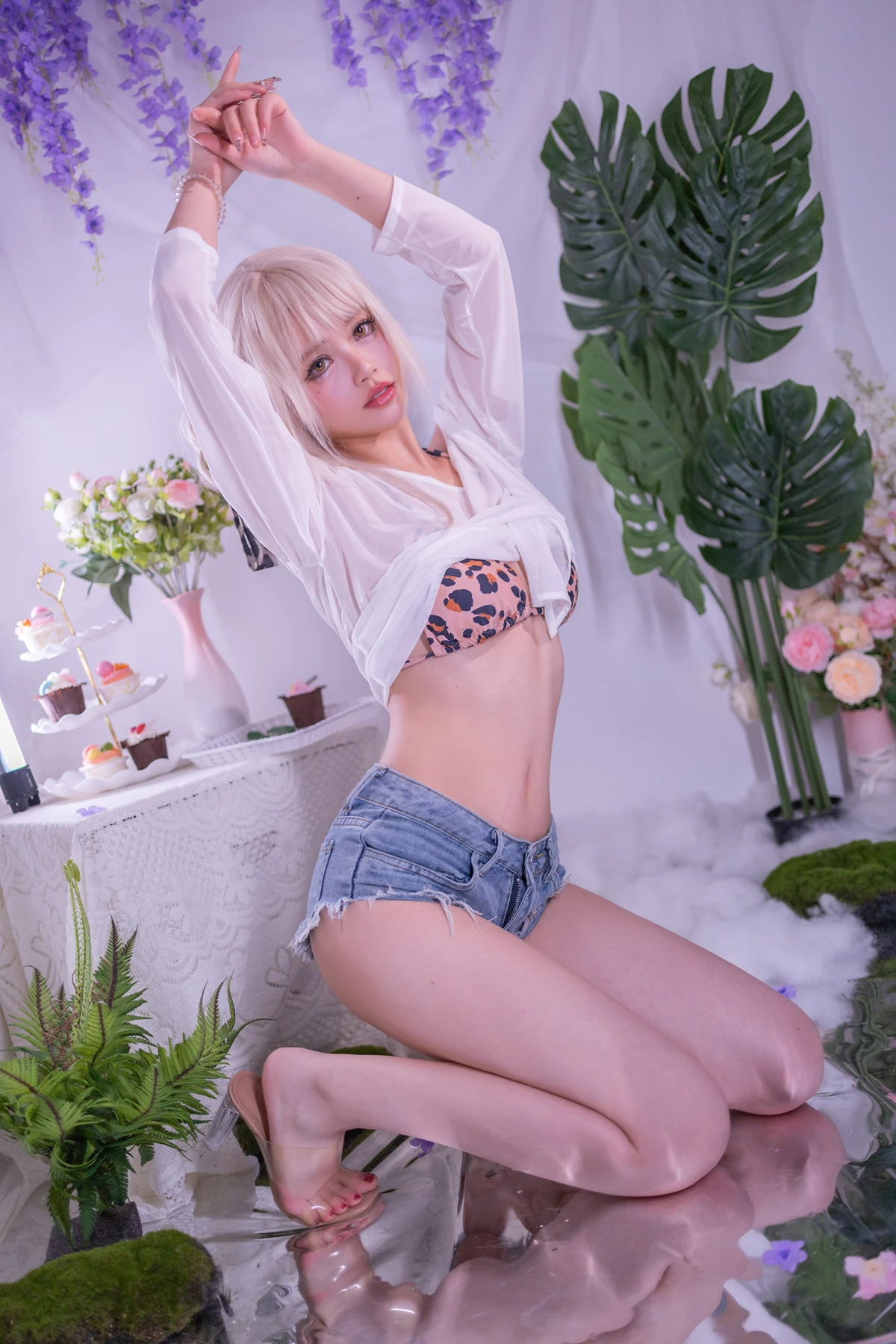 Cosplay 星黛鹿鹿 – 罩纱豹纹泳装