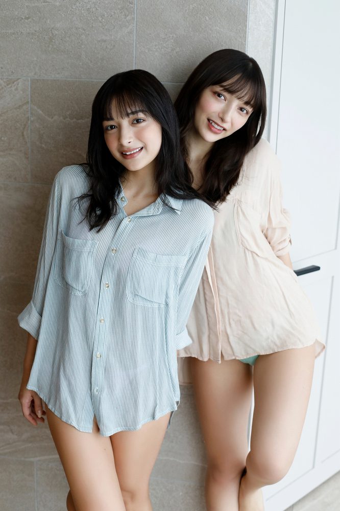 エリマリ ハーフ姉妹の水着グラビア画像！！