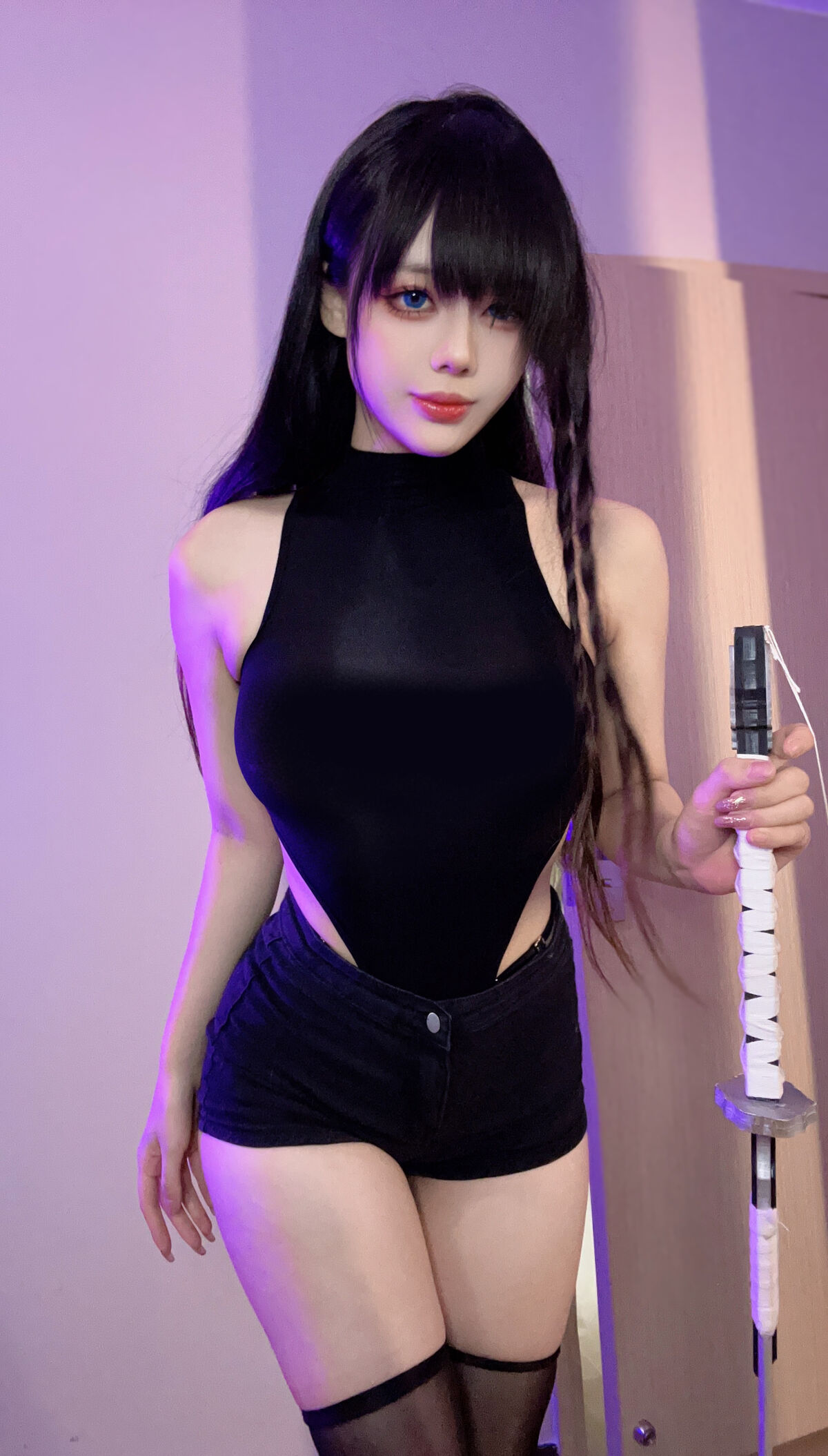 Coser@九言 - 黑丝紧身衣