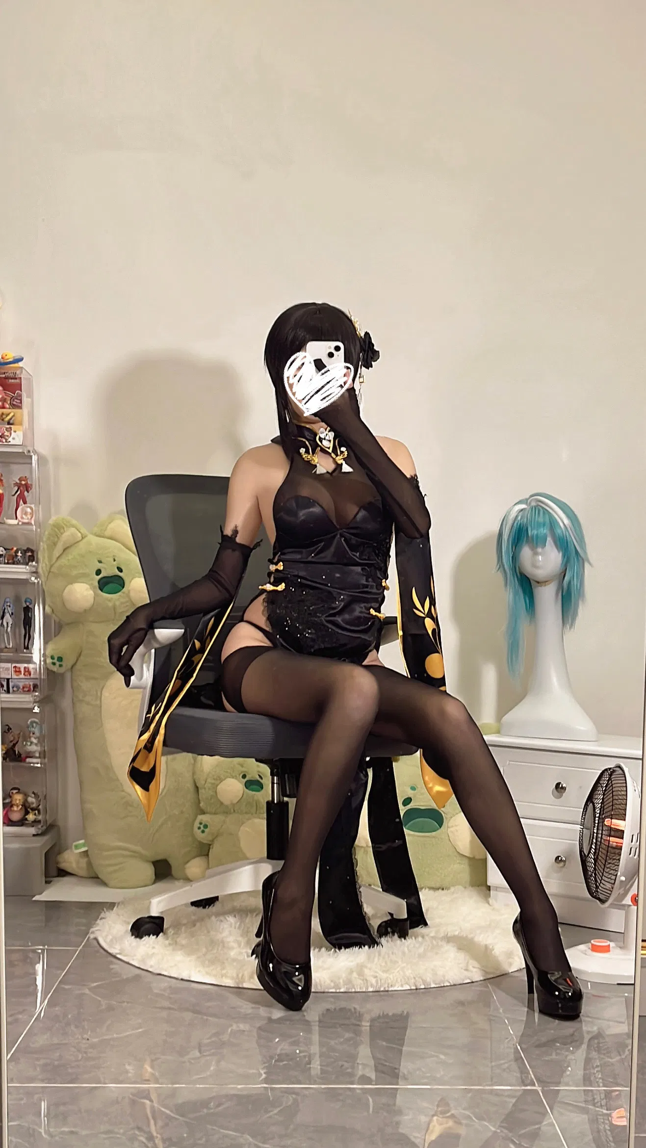 [Cosplay] 无影喵喵Ghost - 镇海黑旗袍