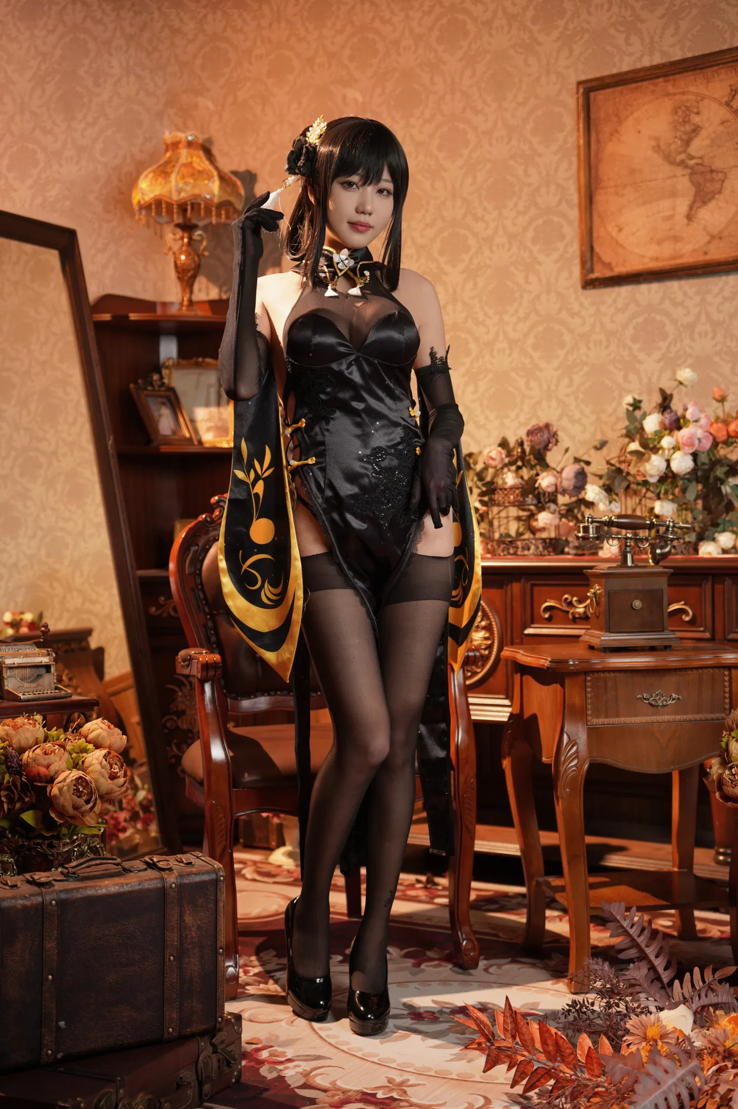 [Cosplay] 无影喵喵Ghost - 镇海黑旗袍