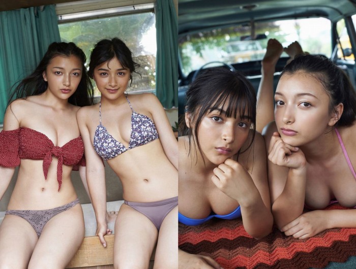 エリマリ ハーフ姉妹の水着グラビア画像！！
