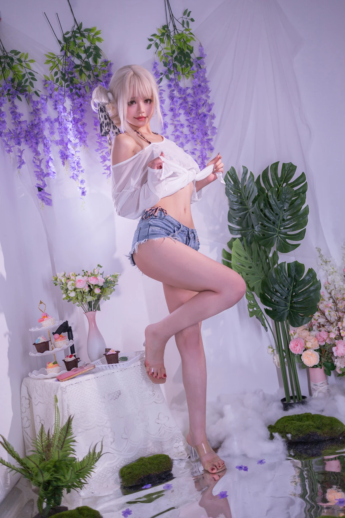 Cosplay 星黛鹿鹿 – 罩纱豹纹泳装