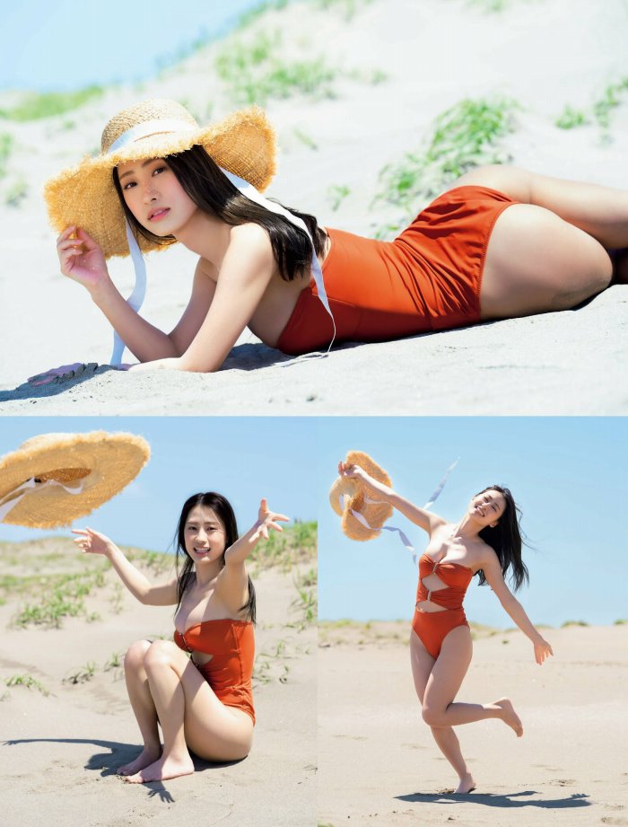 澄田綾乃 はみ出るFカップの水着グラビア画像！