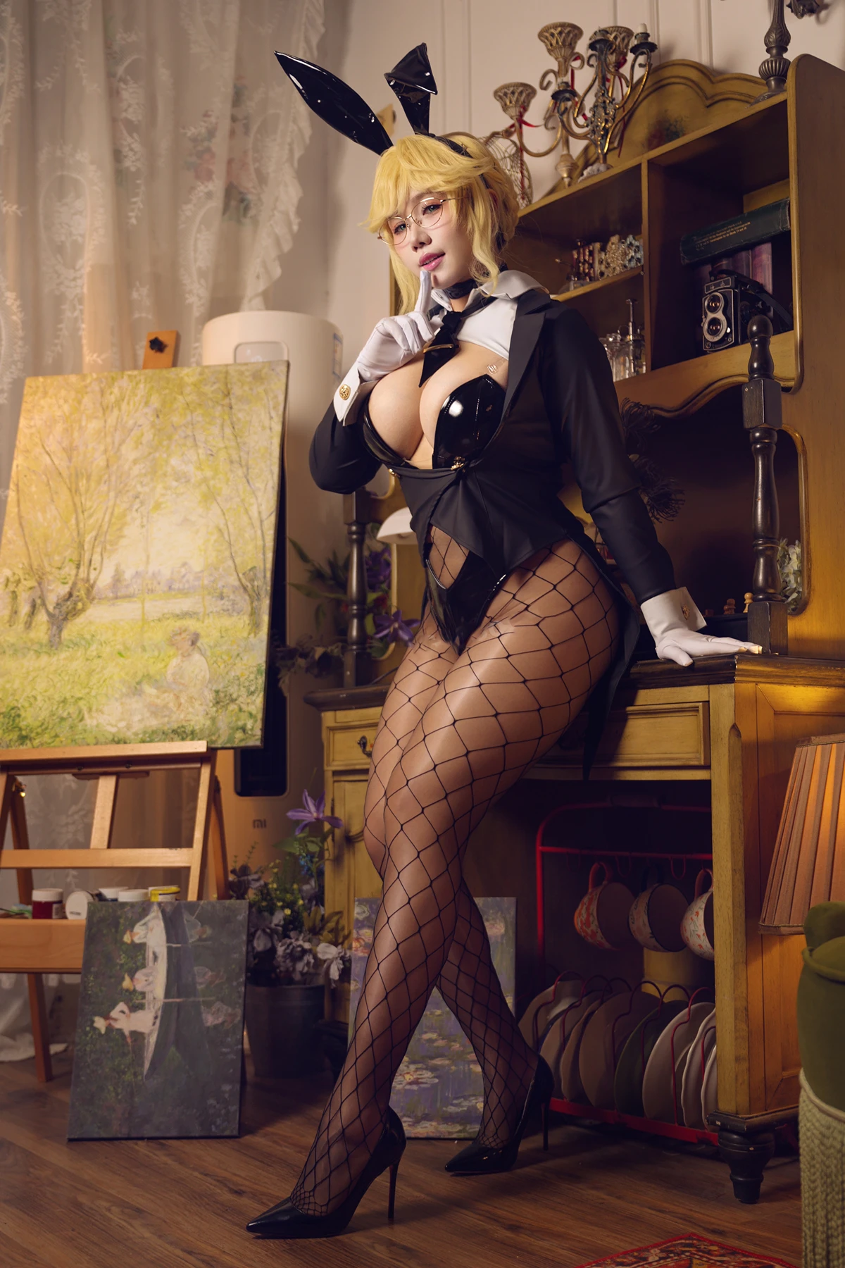 Cosplay 麻花麻花酱 – 胜利女神：妮姬 伊莱格 & 妮姬 爱德 兔女郎