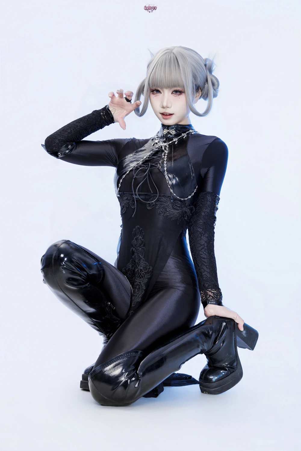 Cosplay 柒柒要乖哦 – 黑靡烟旗袍