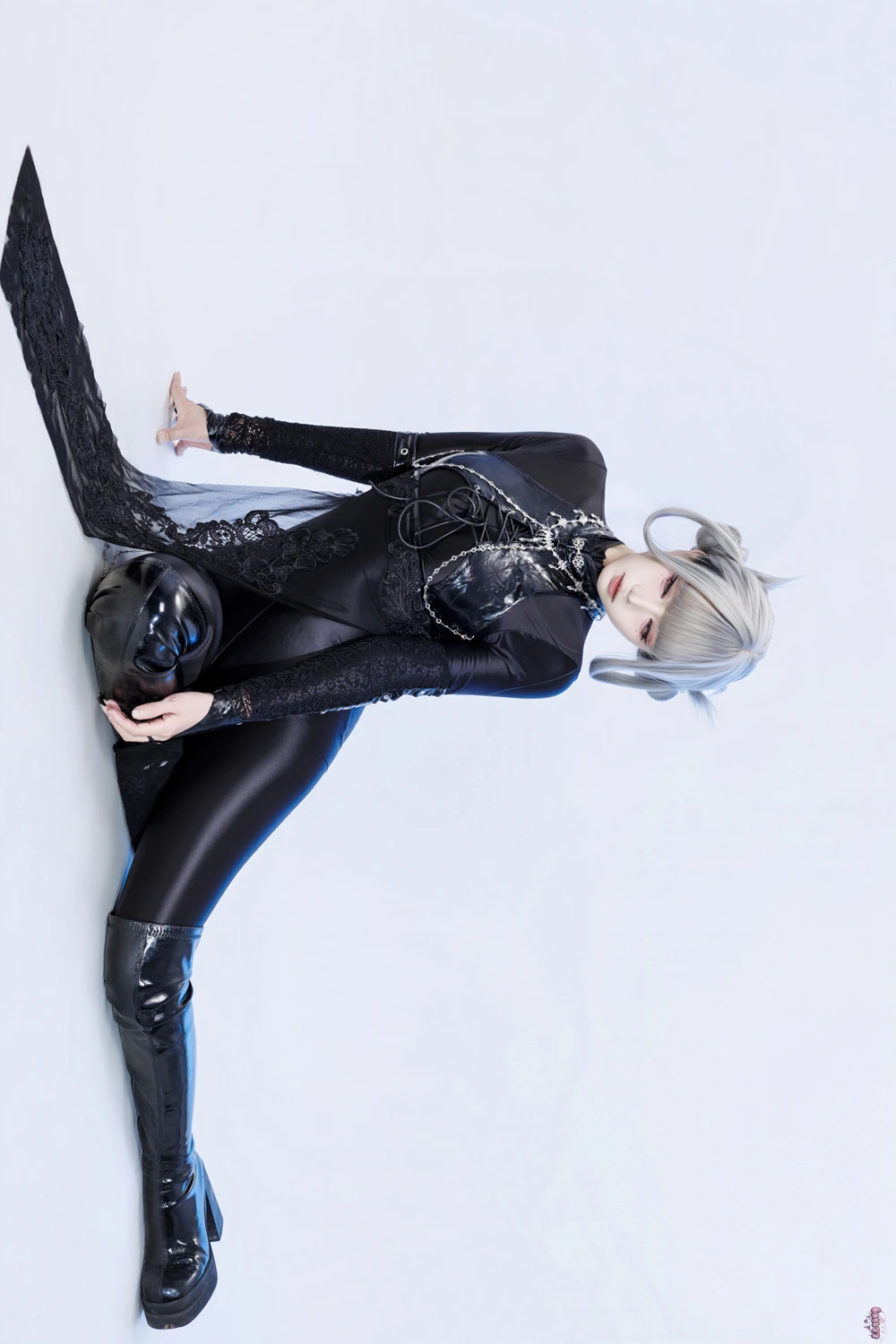 Cosplay 柒柒要乖哦 – 黑靡烟旗袍