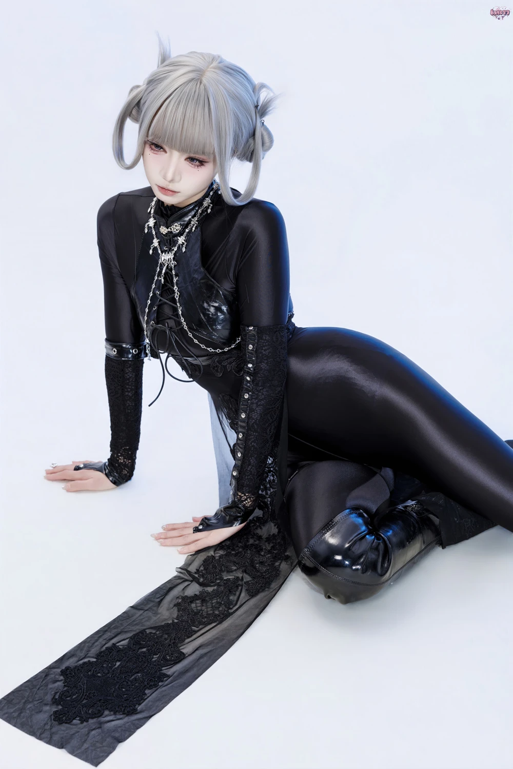 Cosplay 柒柒要乖哦 – 黑靡烟旗袍