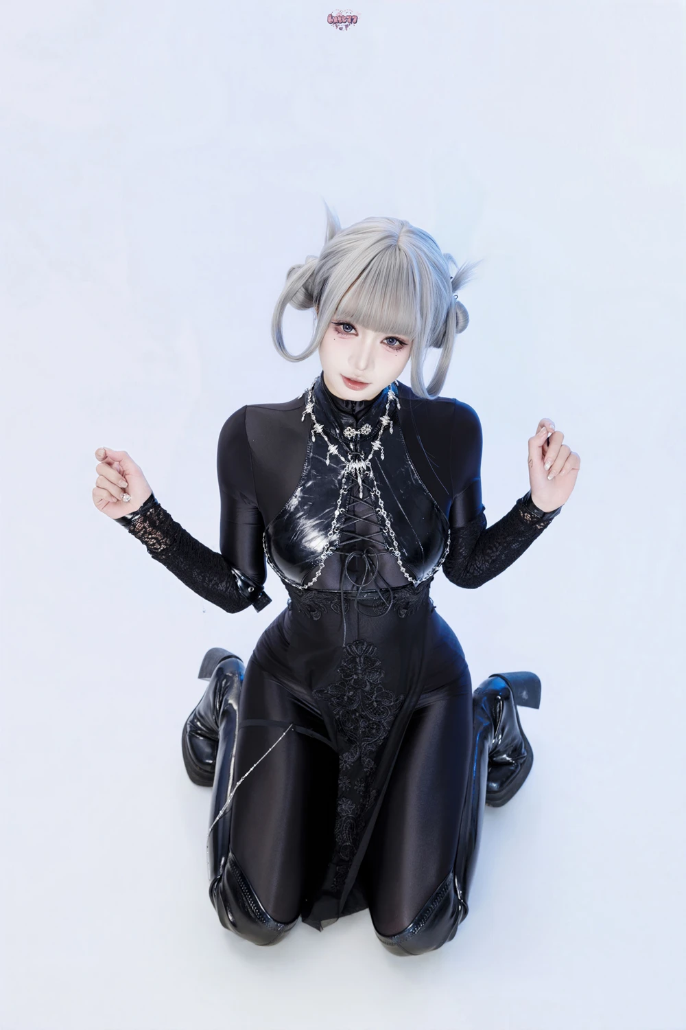 Cosplay 柒柒要乖哦 – 黑靡烟旗袍