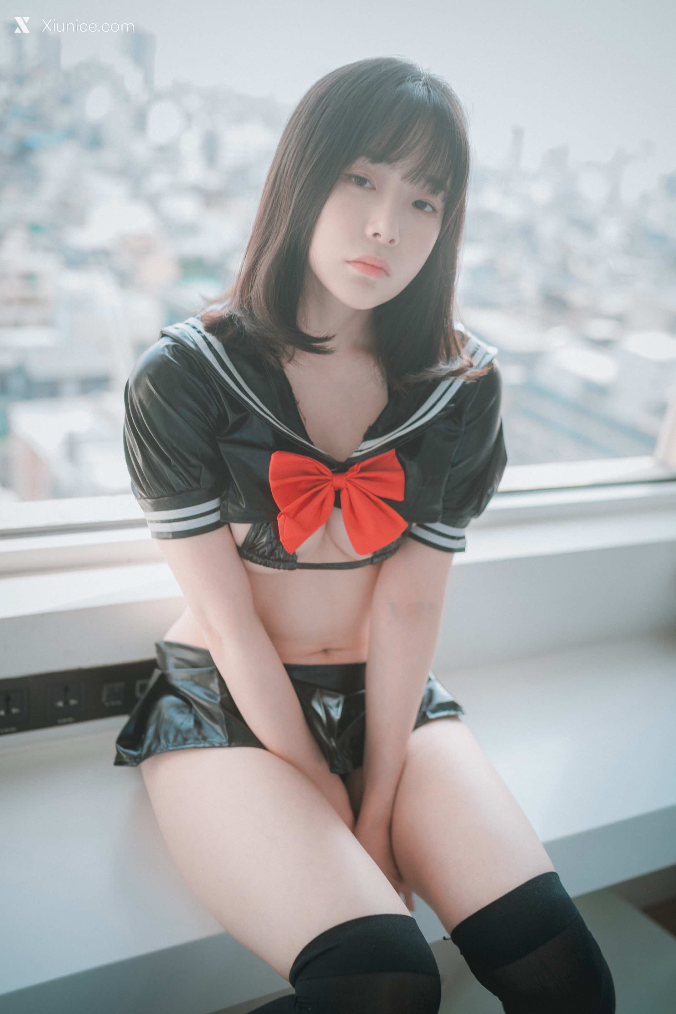 DJAWA Photo – Pia (피아) – Leather Black Schoolgirl 4K