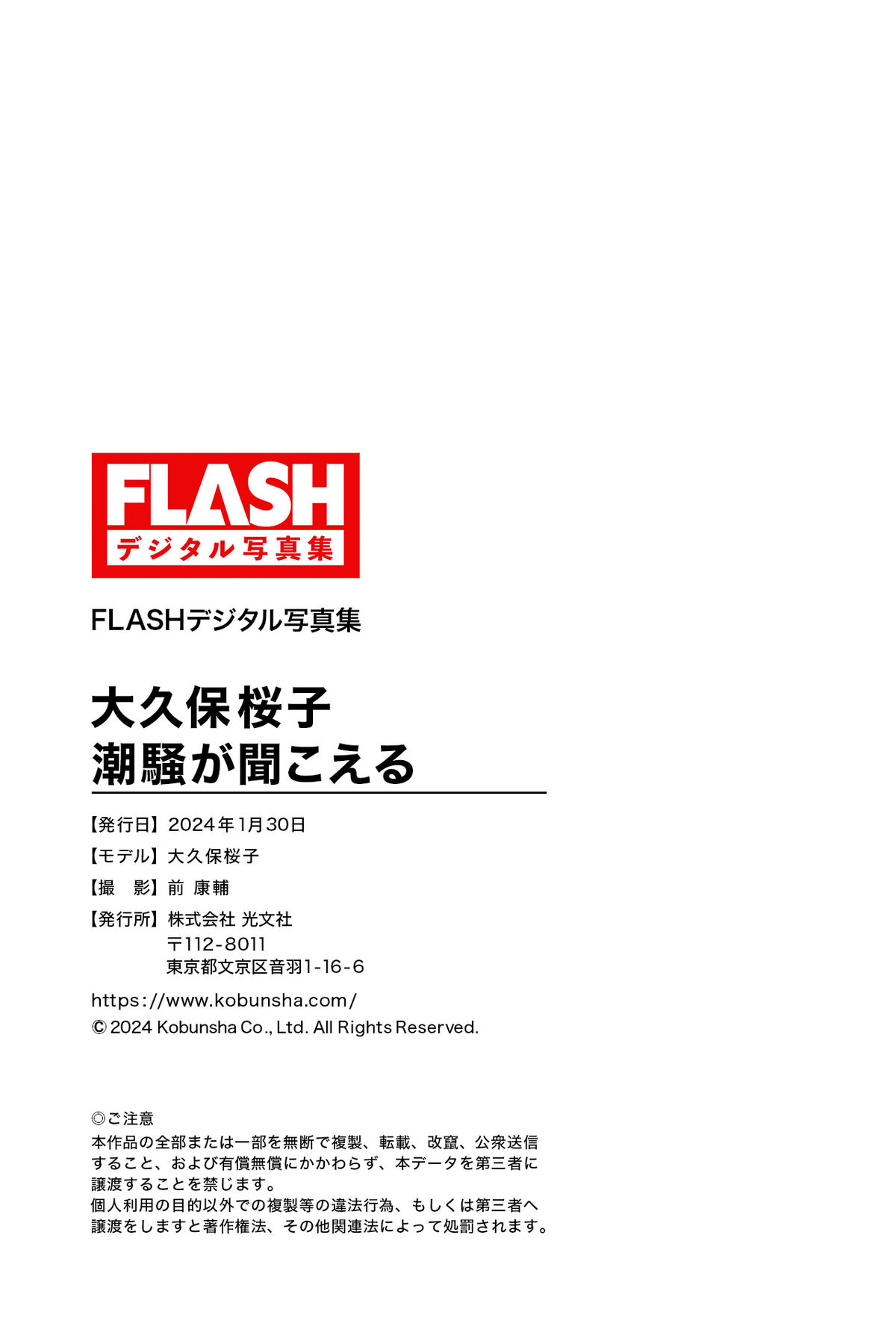 Sakurako Okubo 大久保桜子 - FLASHデジタル写真集 潮騒が聞こえる