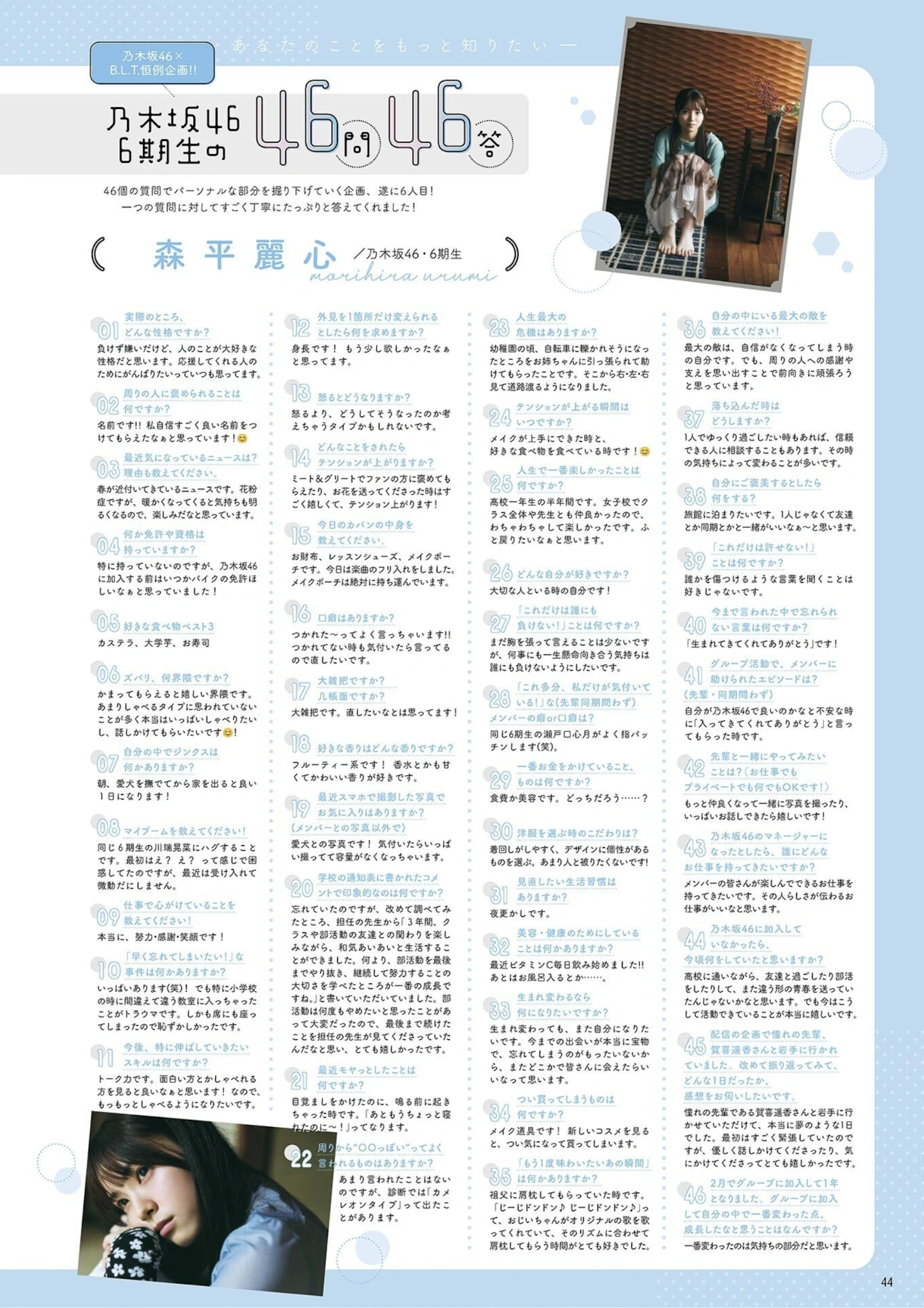 B.L.T. 2026.05 (ビー・エル・ティー 2026年5月号) – Urumi Morihira 森平麗心, Hitomi Hasegawa 長谷川稀未