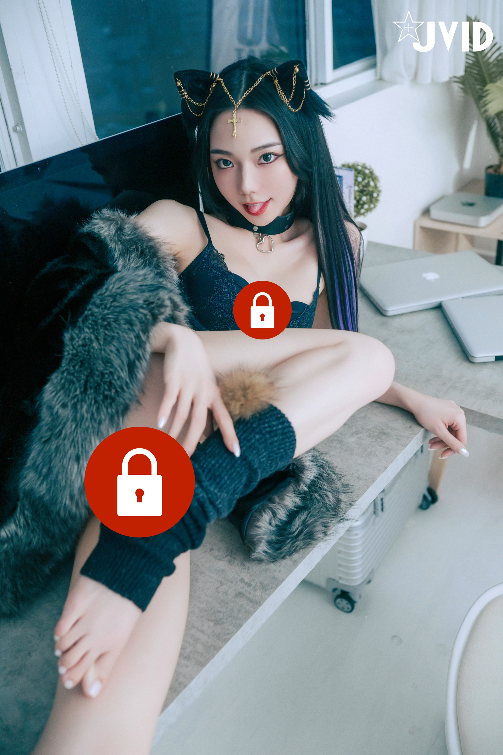 [JVID] 啾啾 – 牛奶成功收編冶豔的黑貓娘