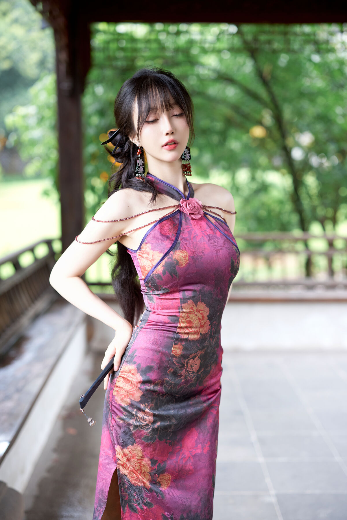 内购无水印 Yue Er Yue Er 玥儿玥er - 秀人网模特 紫色旗袍