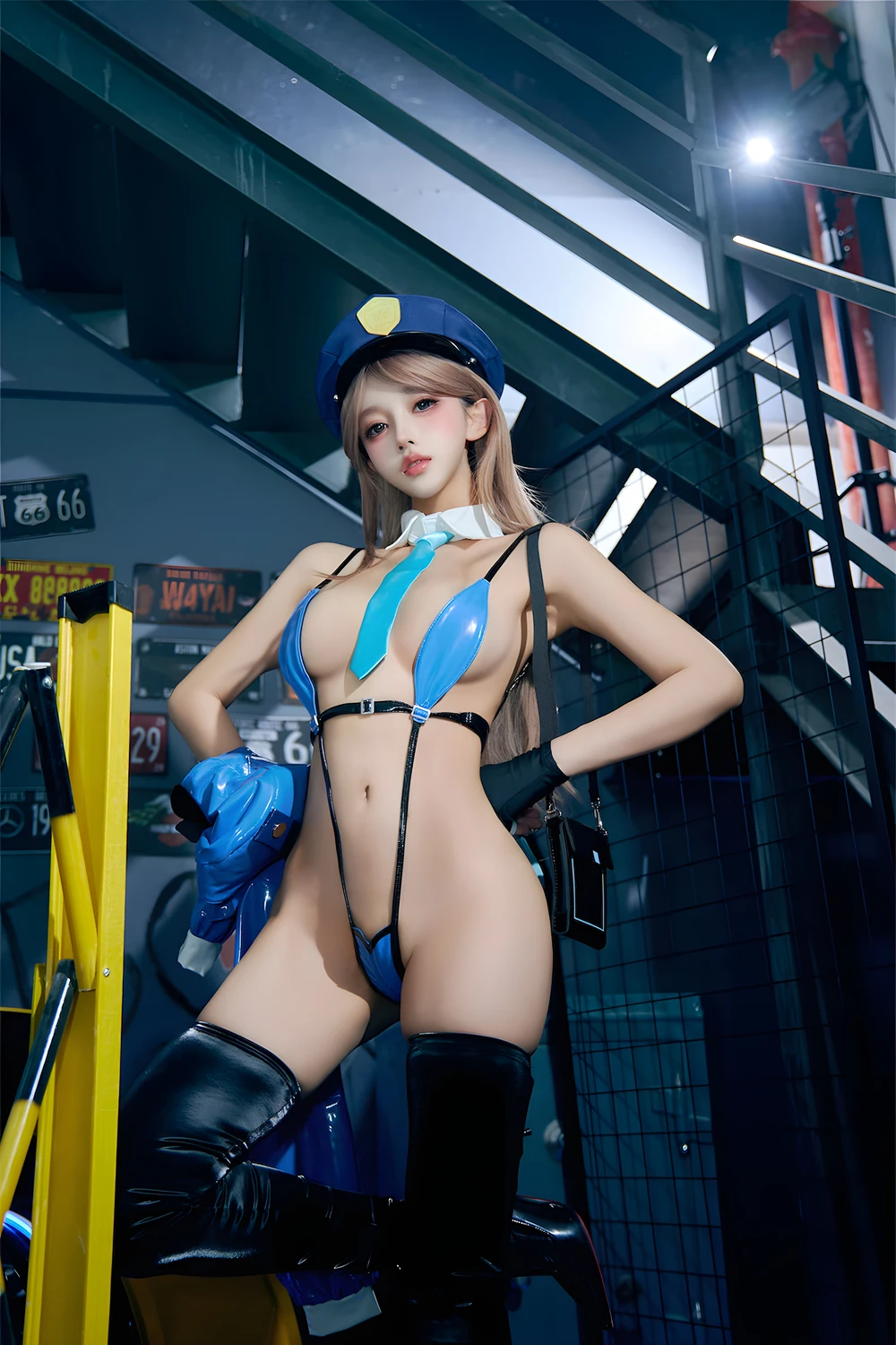 Cosplay 过期米线线喵 – 女警