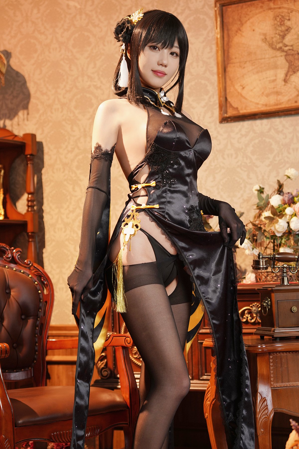 Coser@无影喵喵Ghost - 镇海黑旗袍 Part02 40 Coser@无影喵喵Ghost - 镇海黑旗袍 Part02