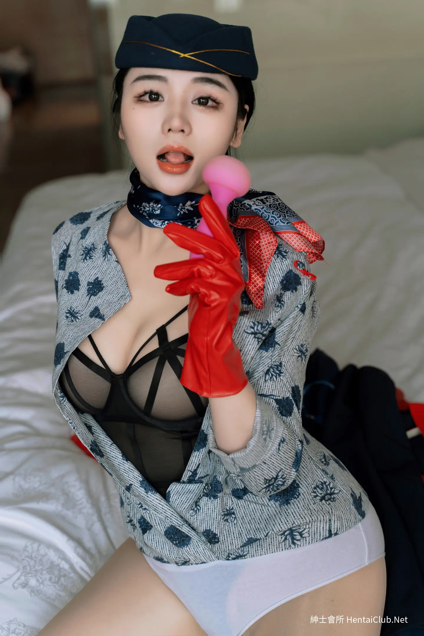 汐汐爱吃草莓 青花空姐制服 8 汐汐爱吃草莓 青花空姐制服