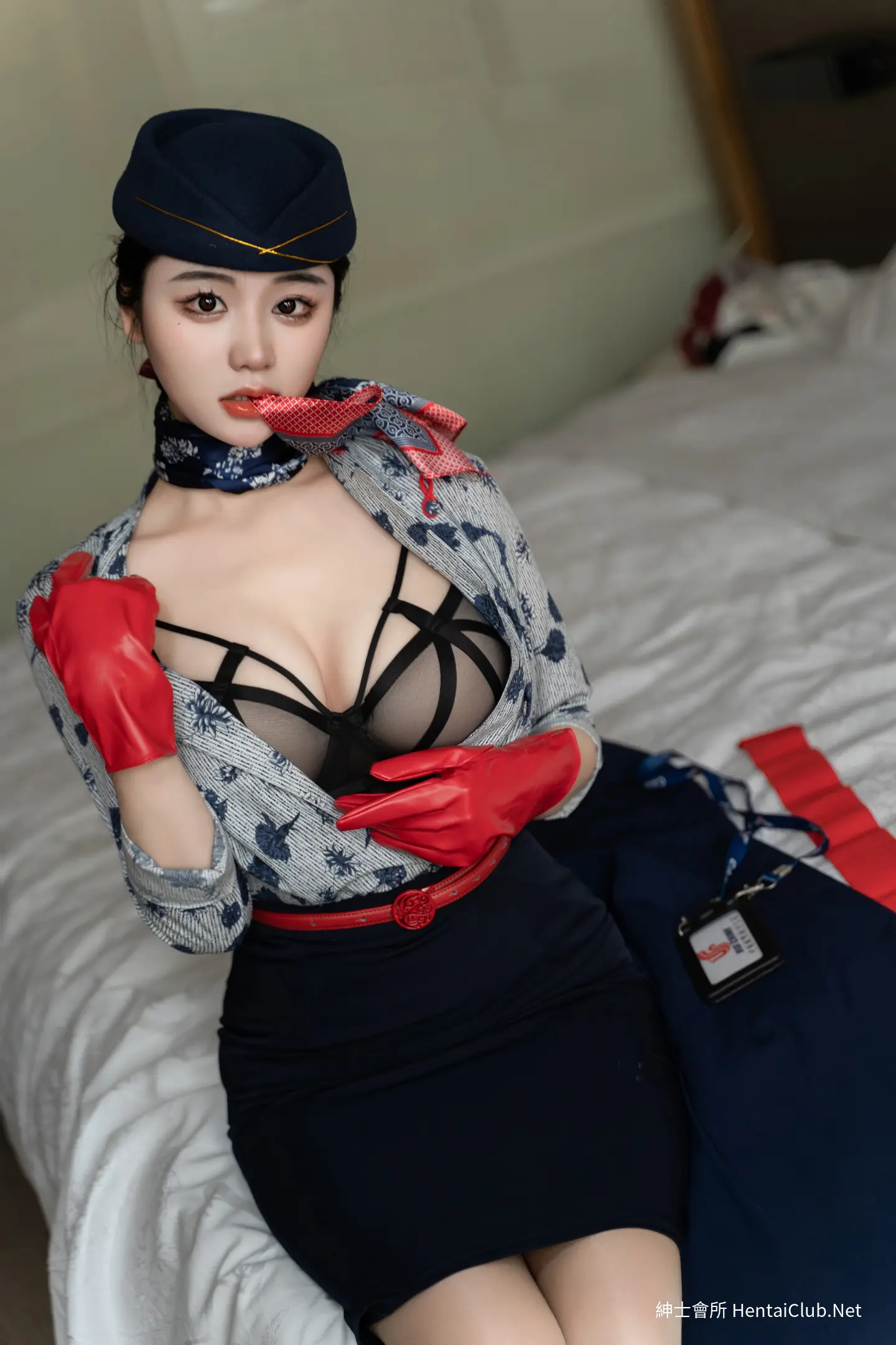 汐汐爱吃草莓 青花空姐制服 18 汐汐爱吃草莓 青花空姐制服