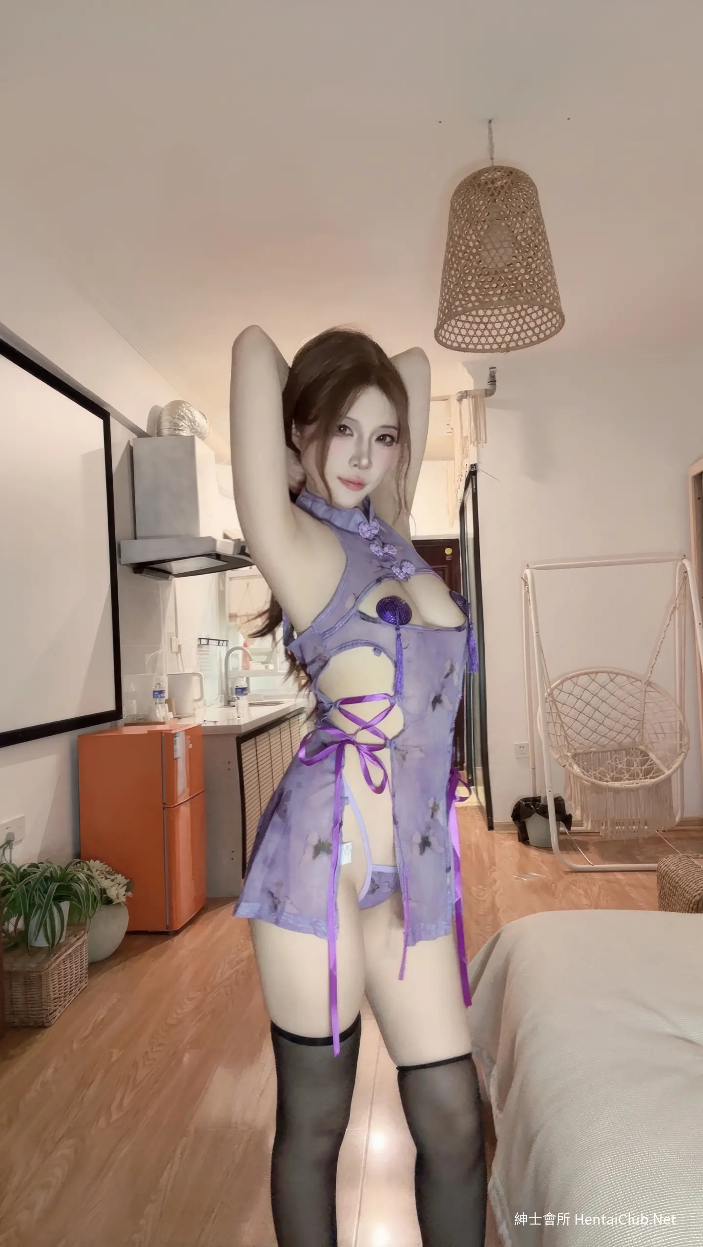 二佐Nisa 私房 紫旗袍 25 二佐Nisa 私房 紫旗袍