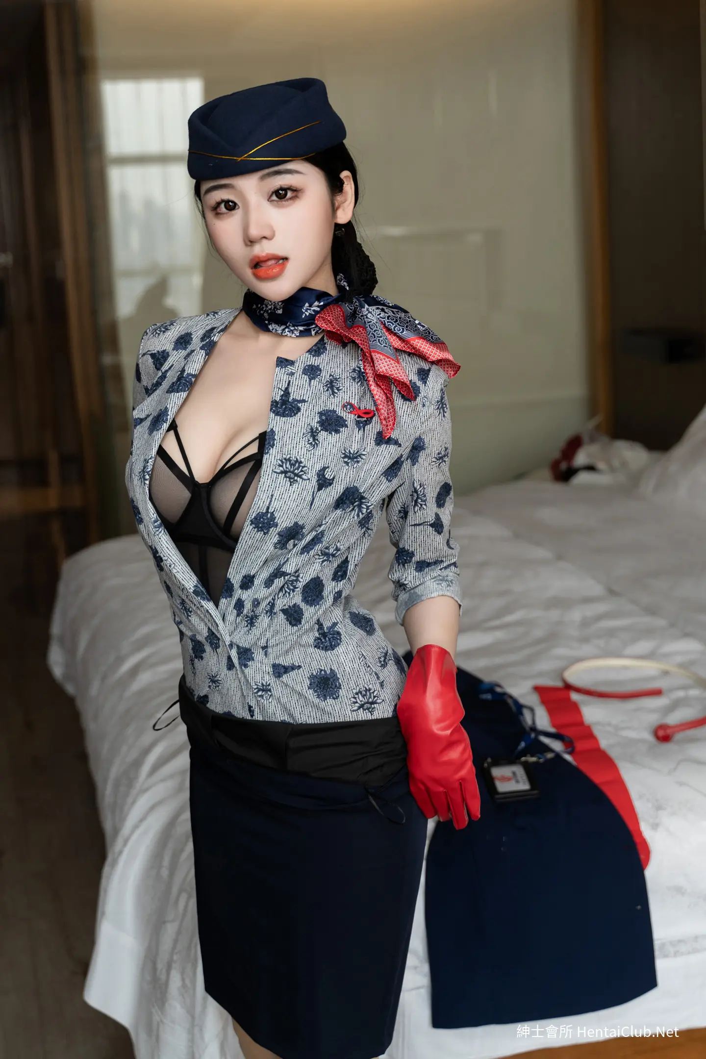 汐汐爱吃草莓 青花空姐制服 65 汐汐爱吃草莓 青花空姐制服